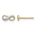 14k w/Rhodium Madi K Infinity Post Earrings