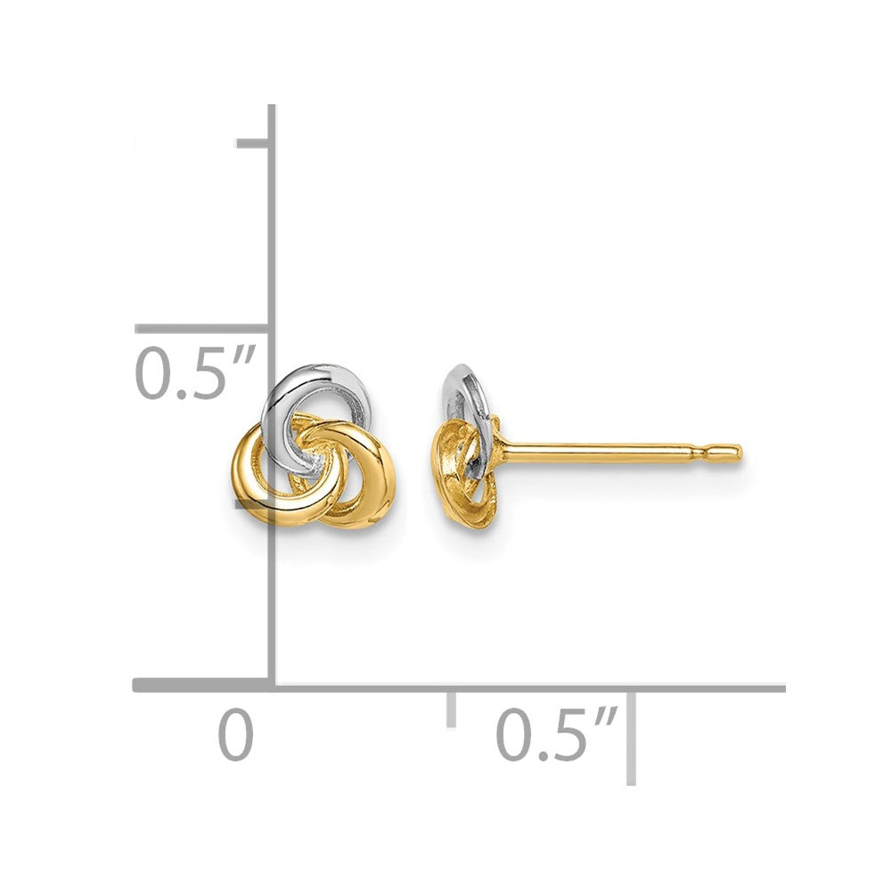 14k w/Rhodium Madi K Love Knot Post Earrings