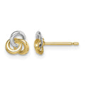 14k w/Rhodium Madi K Love Knot Post Earrings