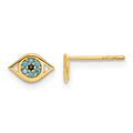 14k Madi K Blue CZ Eye Post Earrings