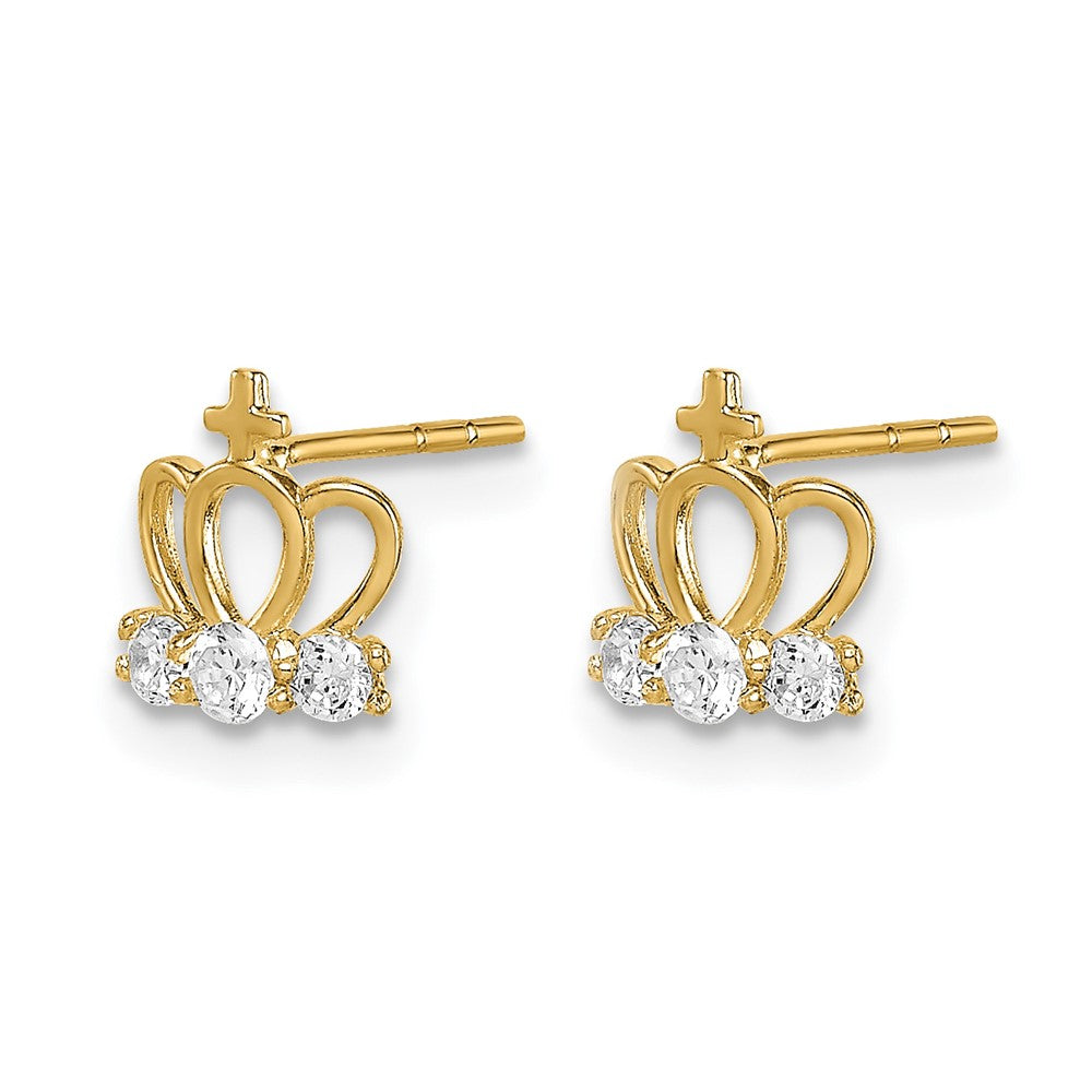 14k Madi K CZ Crown Post Earrings