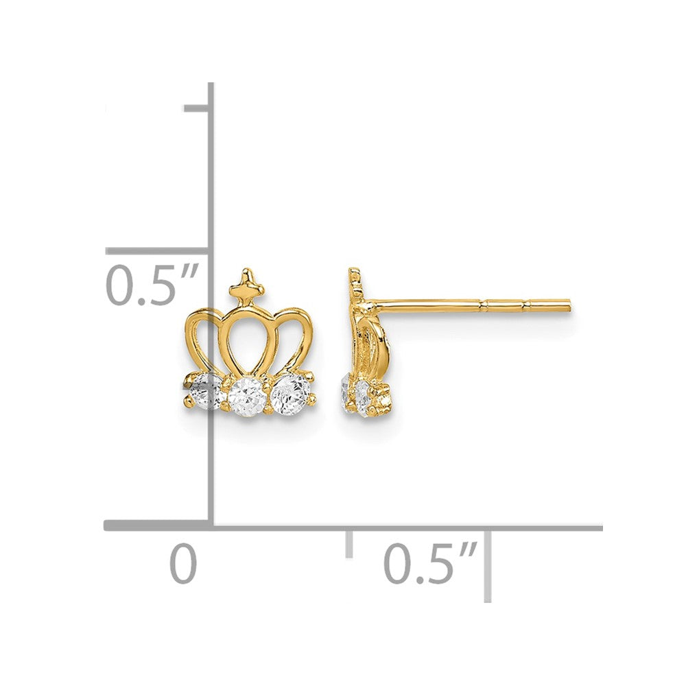 14k Madi K CZ Crown Post Earrings