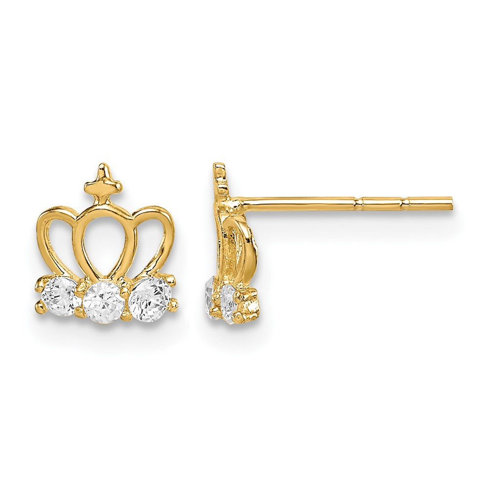 14k Madi K CZ Crown Post Earrings