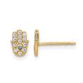 14k Madi K CZ Hamsa Post Earrings