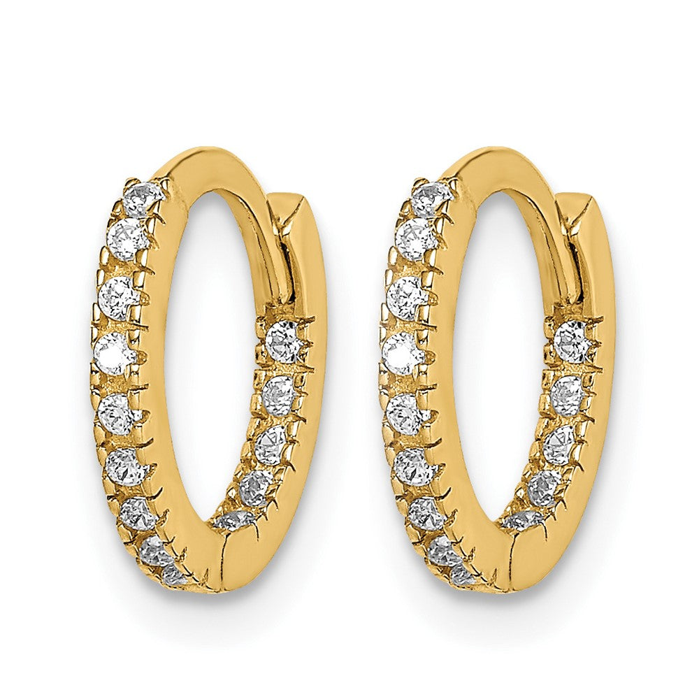 14k Madi K CZ Hinged Hoop Earrings