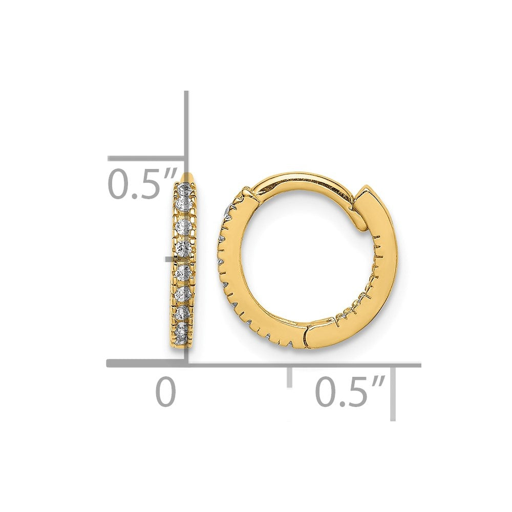 14k Madi K CZ Hinged Hoop Earrings