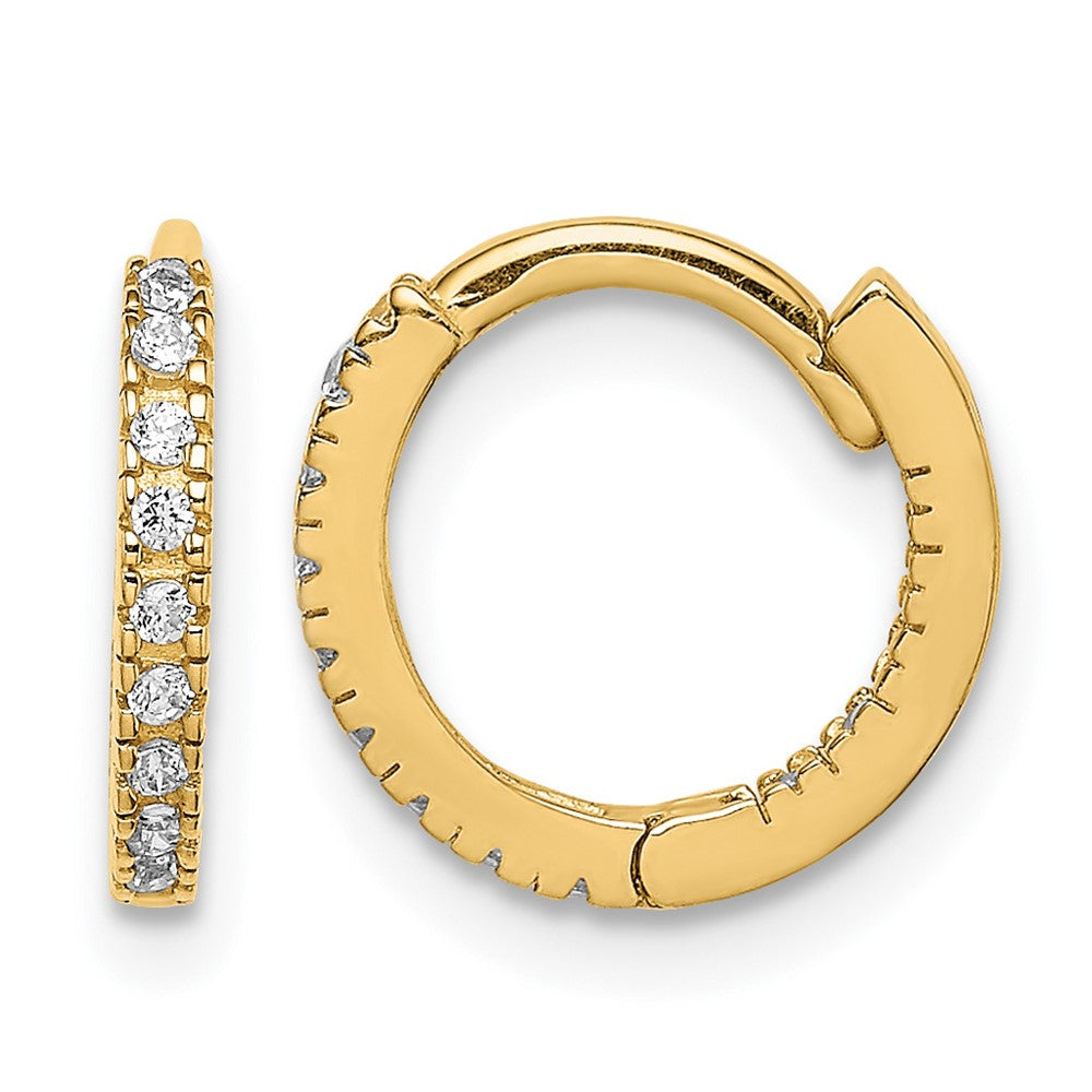 14k Madi K CZ Hinged Hoop Earrings