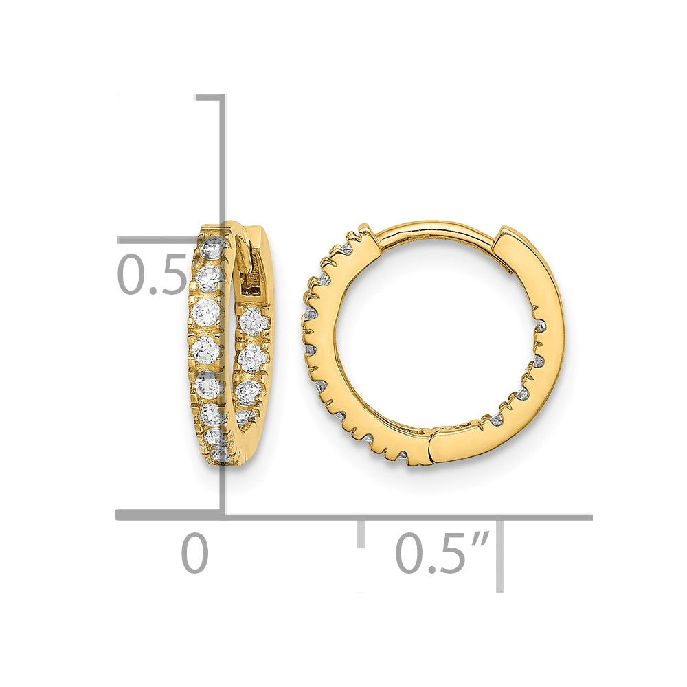 14k Madi K CZ Hinged Hoop Earrings