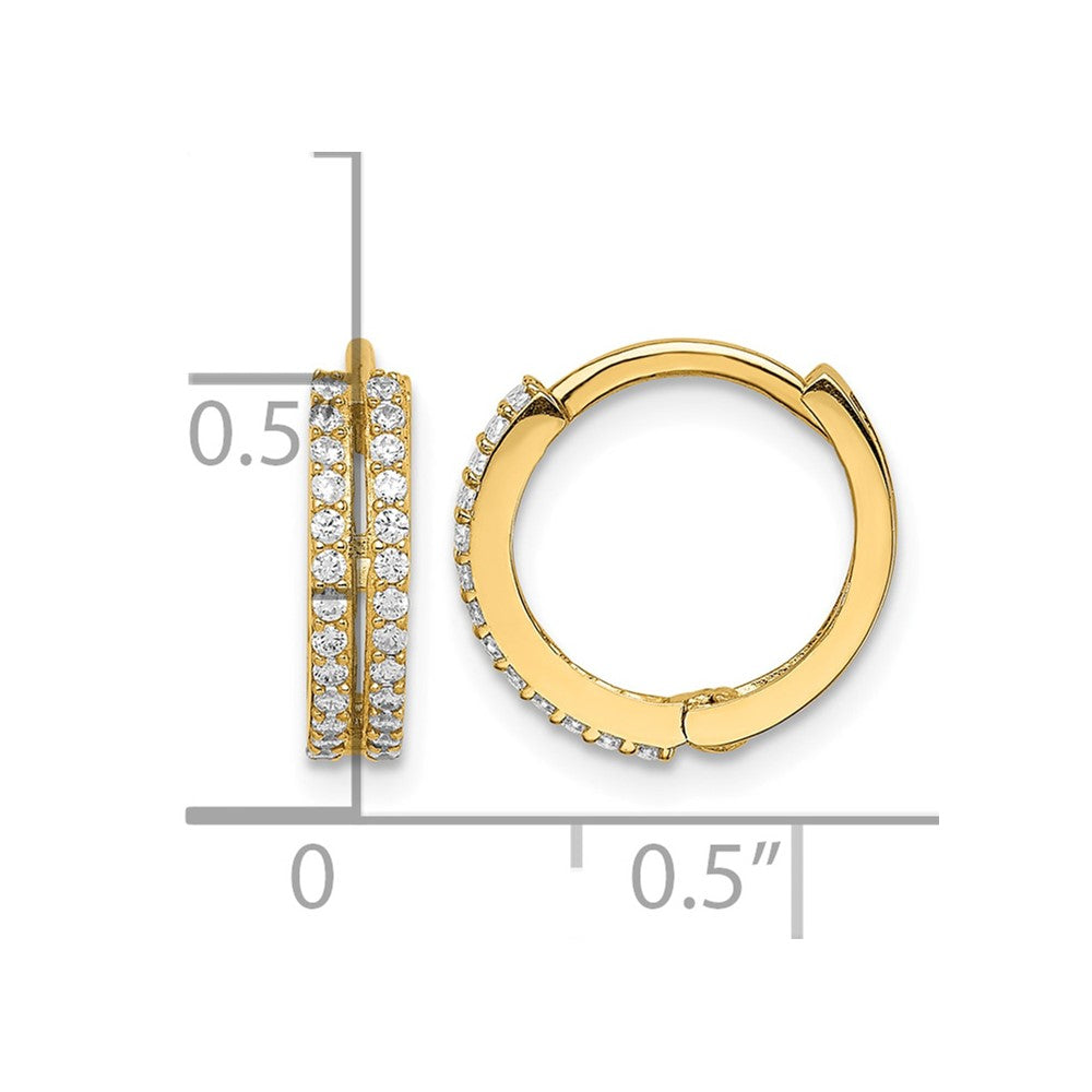 14k Madi K CZ Hinged Hoop Earrings