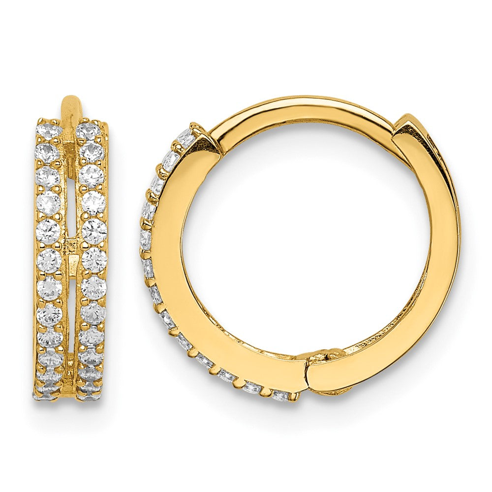 14k Madi K CZ Hinged Hoop Earrings