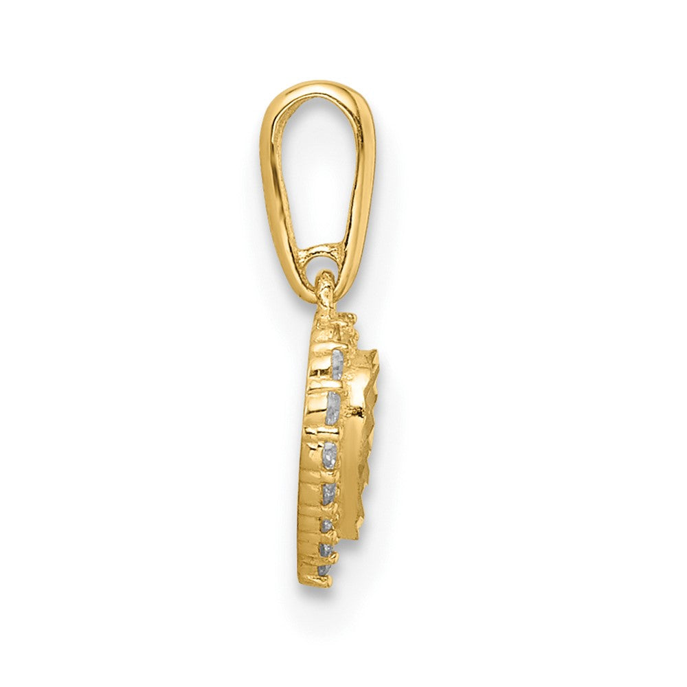 14k Madi K CZ Diamond Cut Heart Pendant