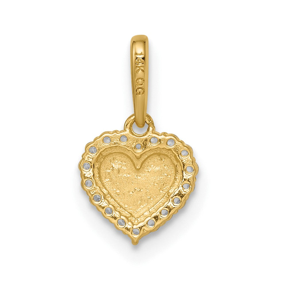 14k Madi K CZ Diamond Cut Heart Pendant