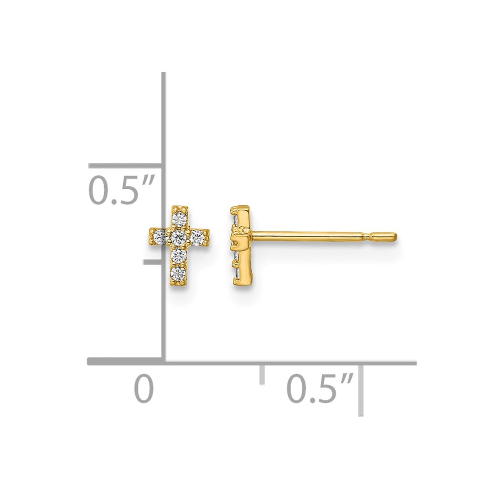 14k Madi K CZ Cross Post Earrings