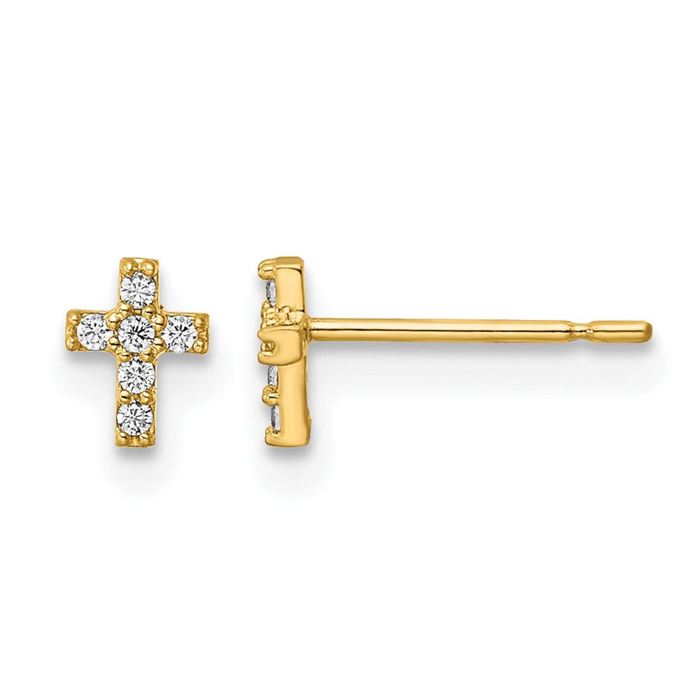 14k Madi K CZ Cross Post Earrings
