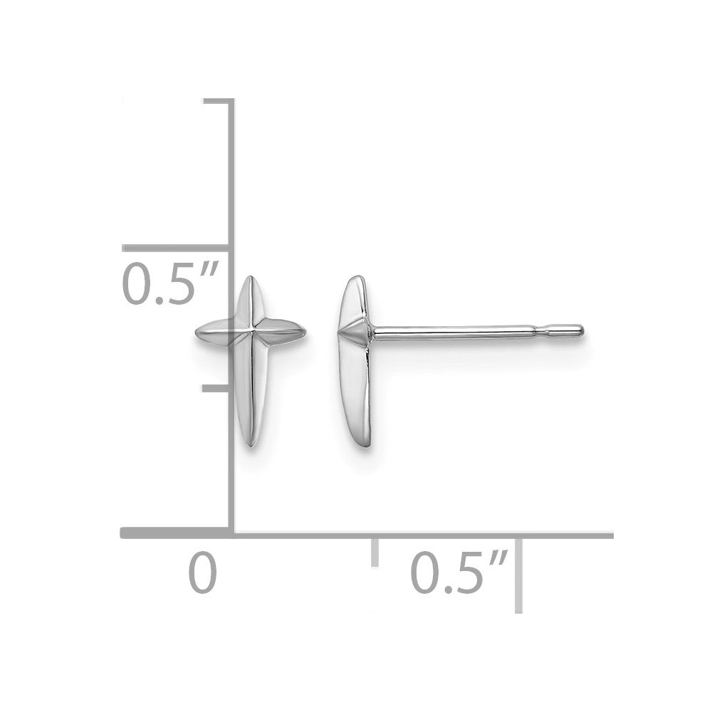 14k White Gold Madi K Cross Post Earrings