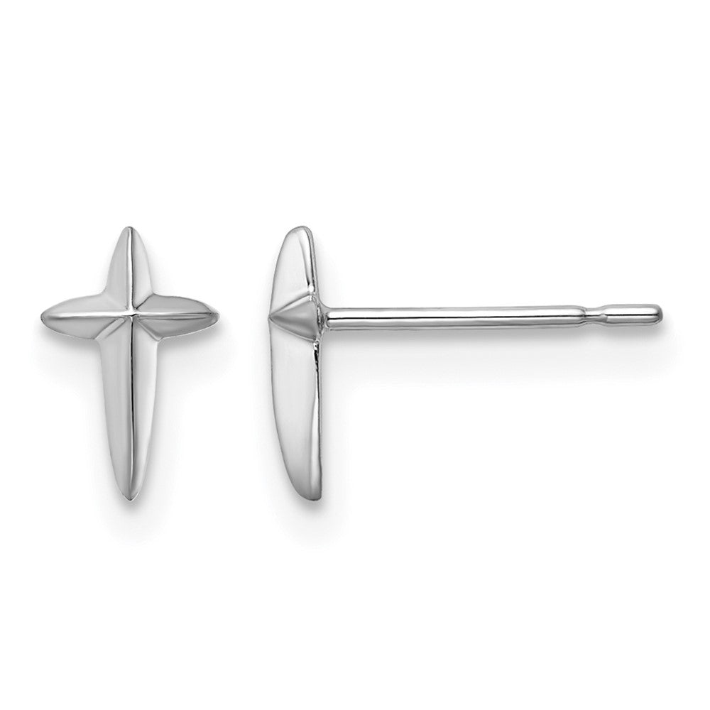14k White Gold Madi K Cross Post Earrings