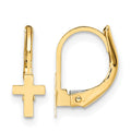 14K Madi K Polished Cross Leverback Earrings