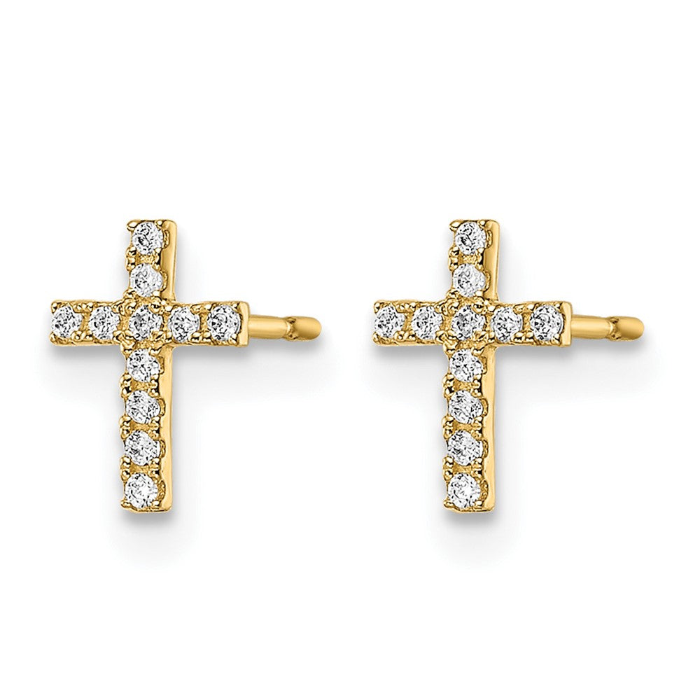 14k Madi K CZ Cross Post Earrings