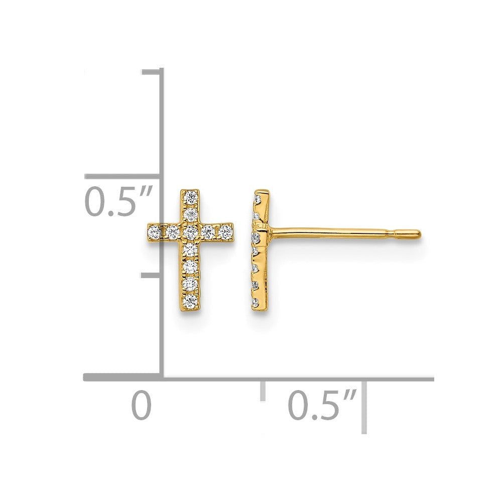 14k Madi K CZ Cross Post Earrings