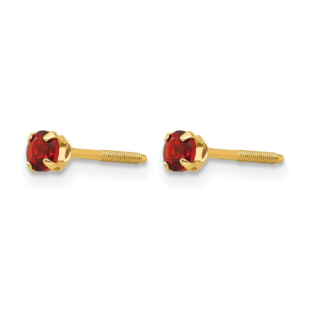 14k Madi K 3mm Garnet Earrings