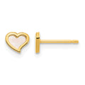 14K Madi K Polished Heart Mother of Pearl Post Earrings