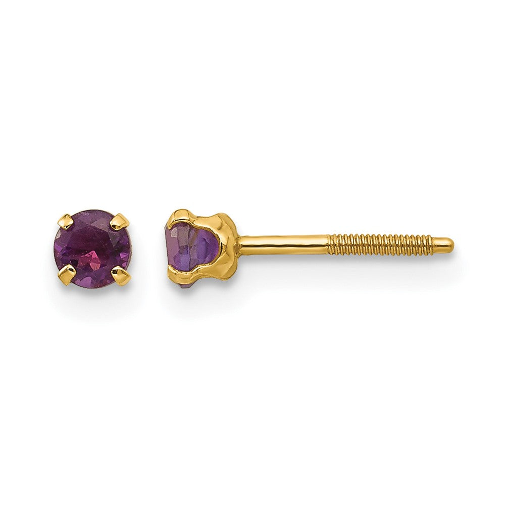 14k Madi K 3mm Amethyst Earrings
