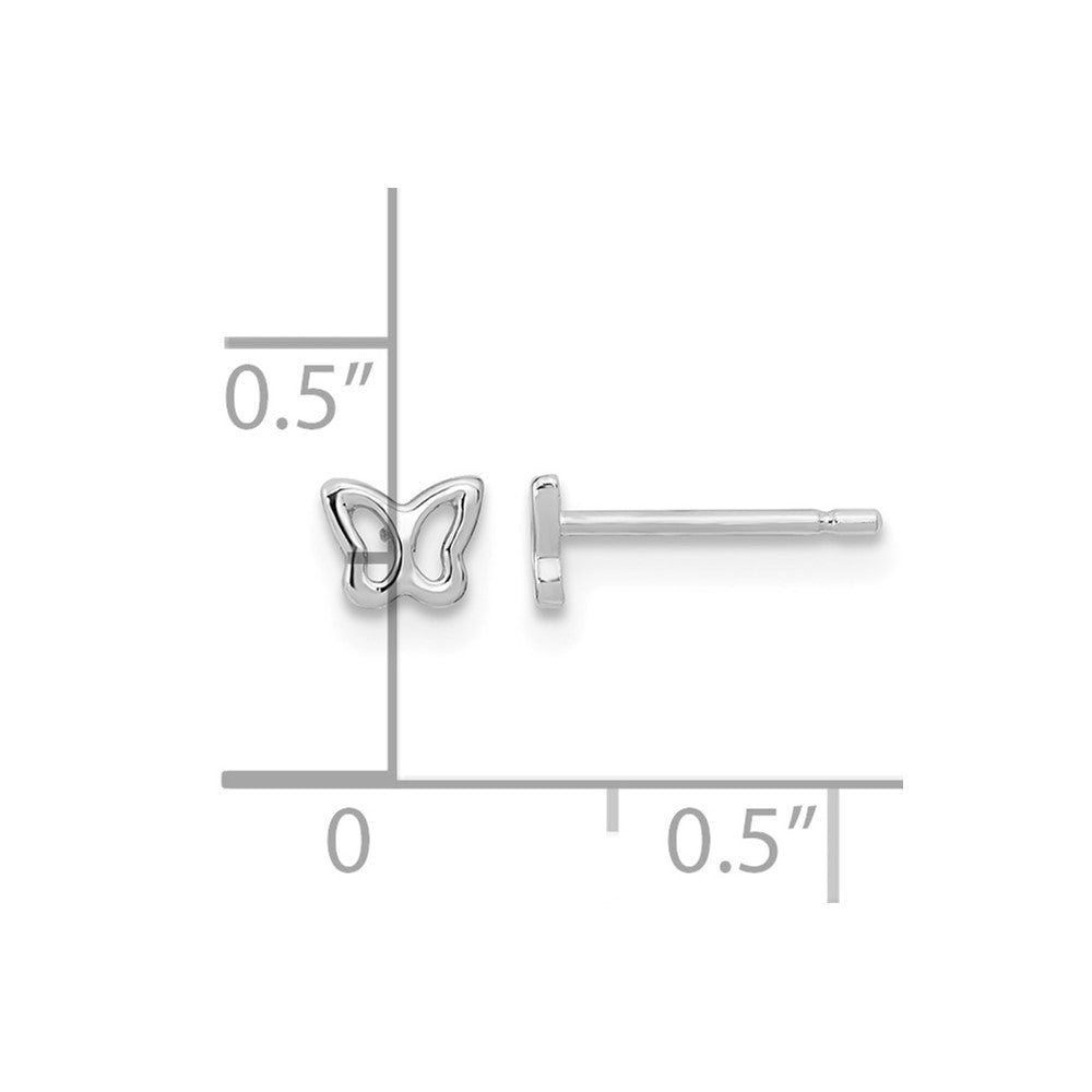 14K White Gold Madi K Butterfly Post Earrings