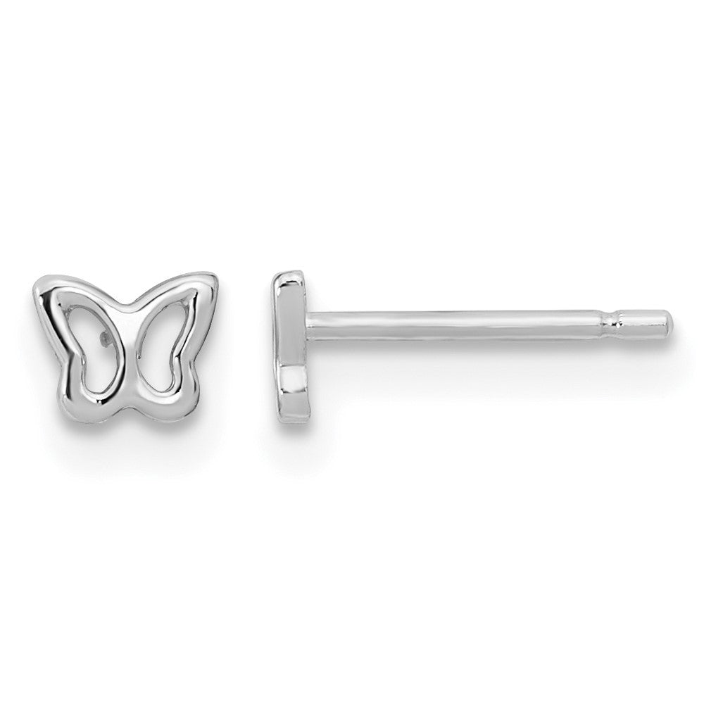 14K White Gold Madi K Butterfly Post Earrings