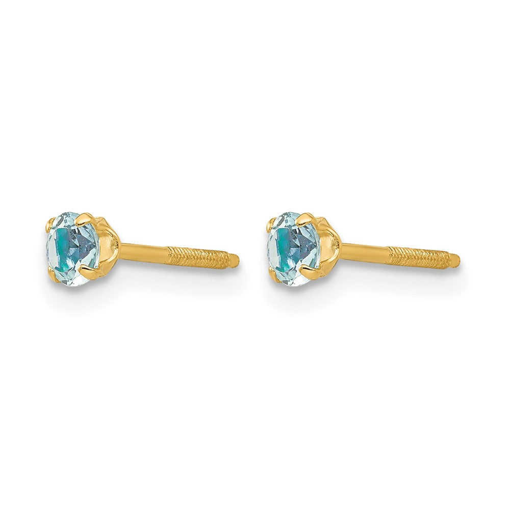 14k Madi K 3mm Aquamarine Earrings