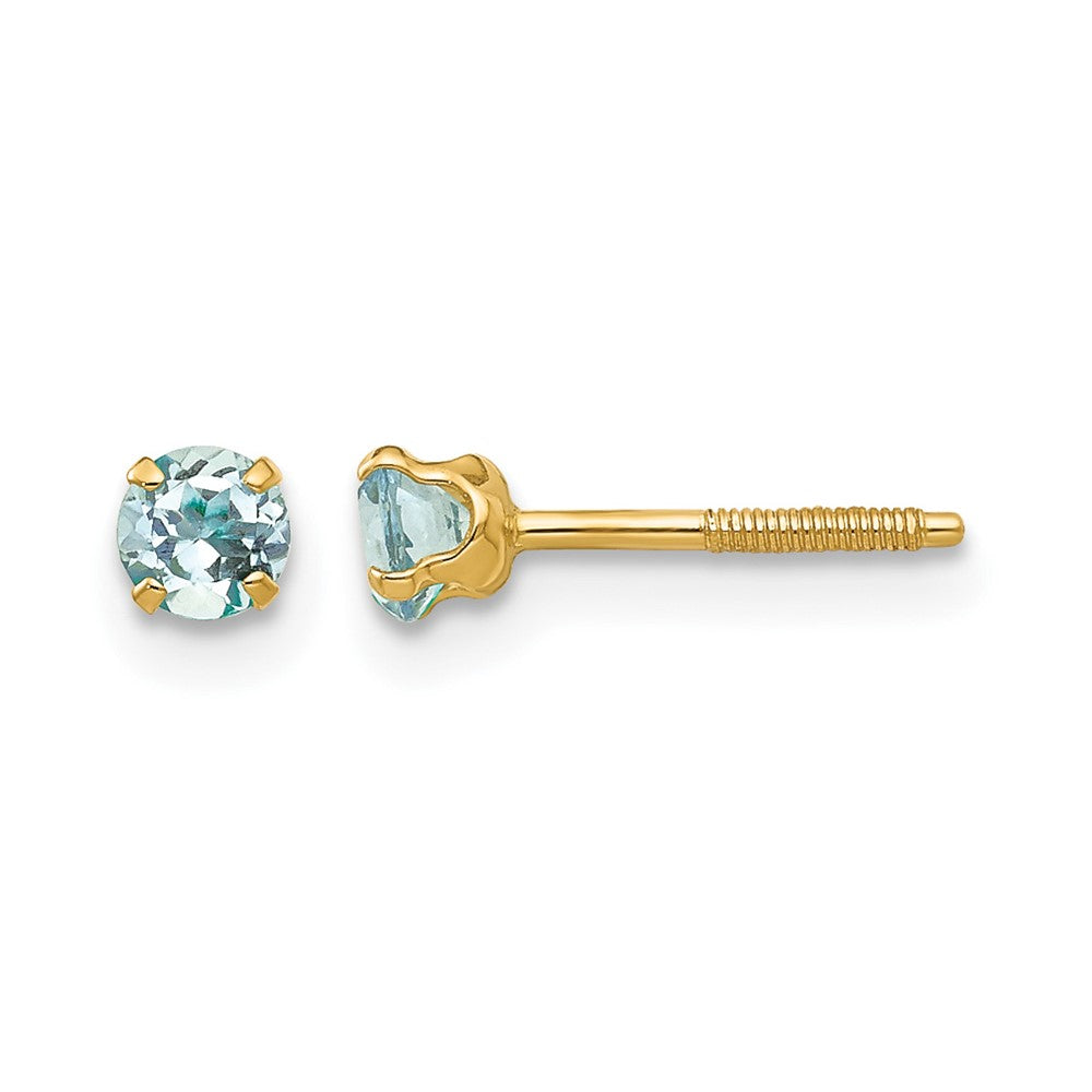 14k Madi K 3mm Aquamarine Earrings