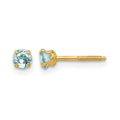 14k Madi K 3mm Aquamarine Earrings