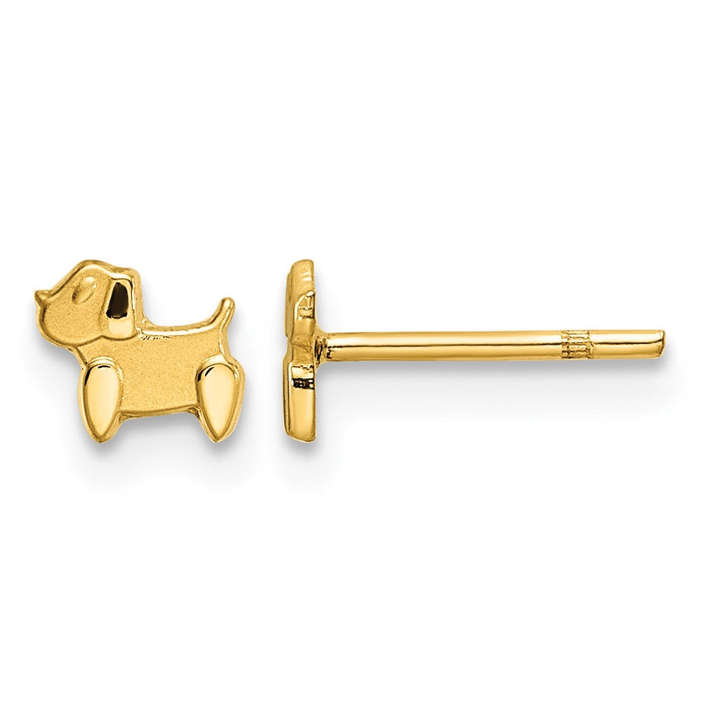 14k Madi K Polished & Satin Dog Post Earrings