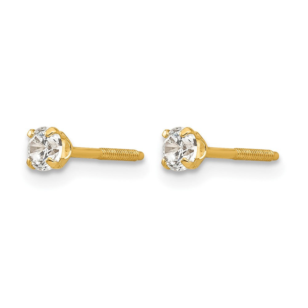 14k Madi K 3mm white zircon Earrings