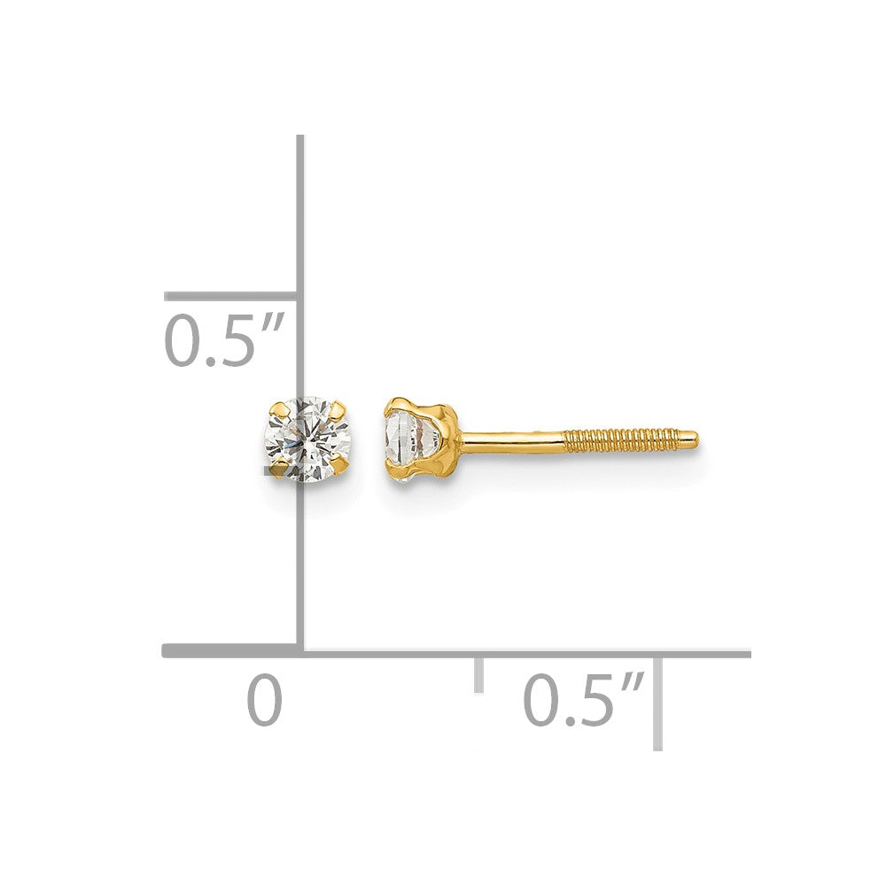 14k Madi K 3mm white zircon Earrings