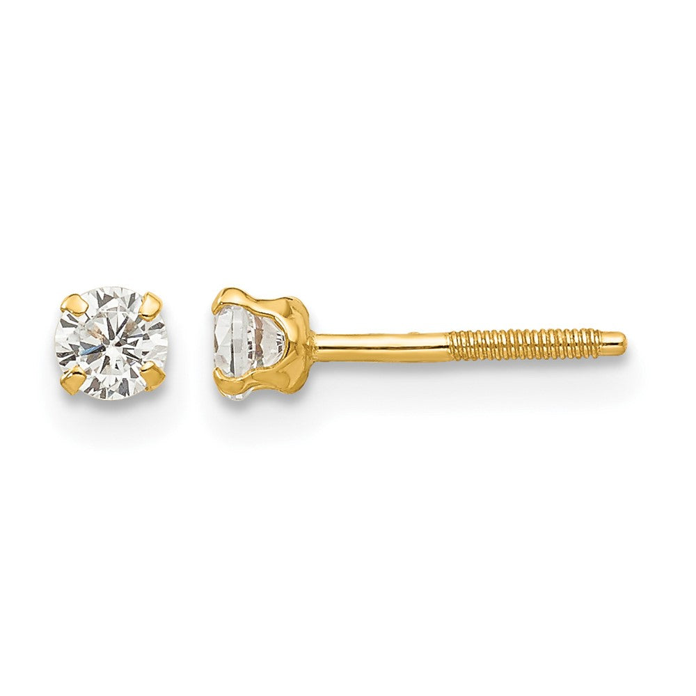 14k Madi K 3mm white zircon Earrings