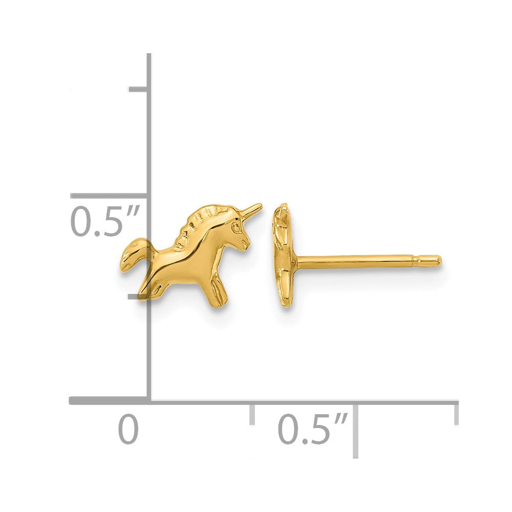 14k Madi K Polished Unicorn Post Earrings