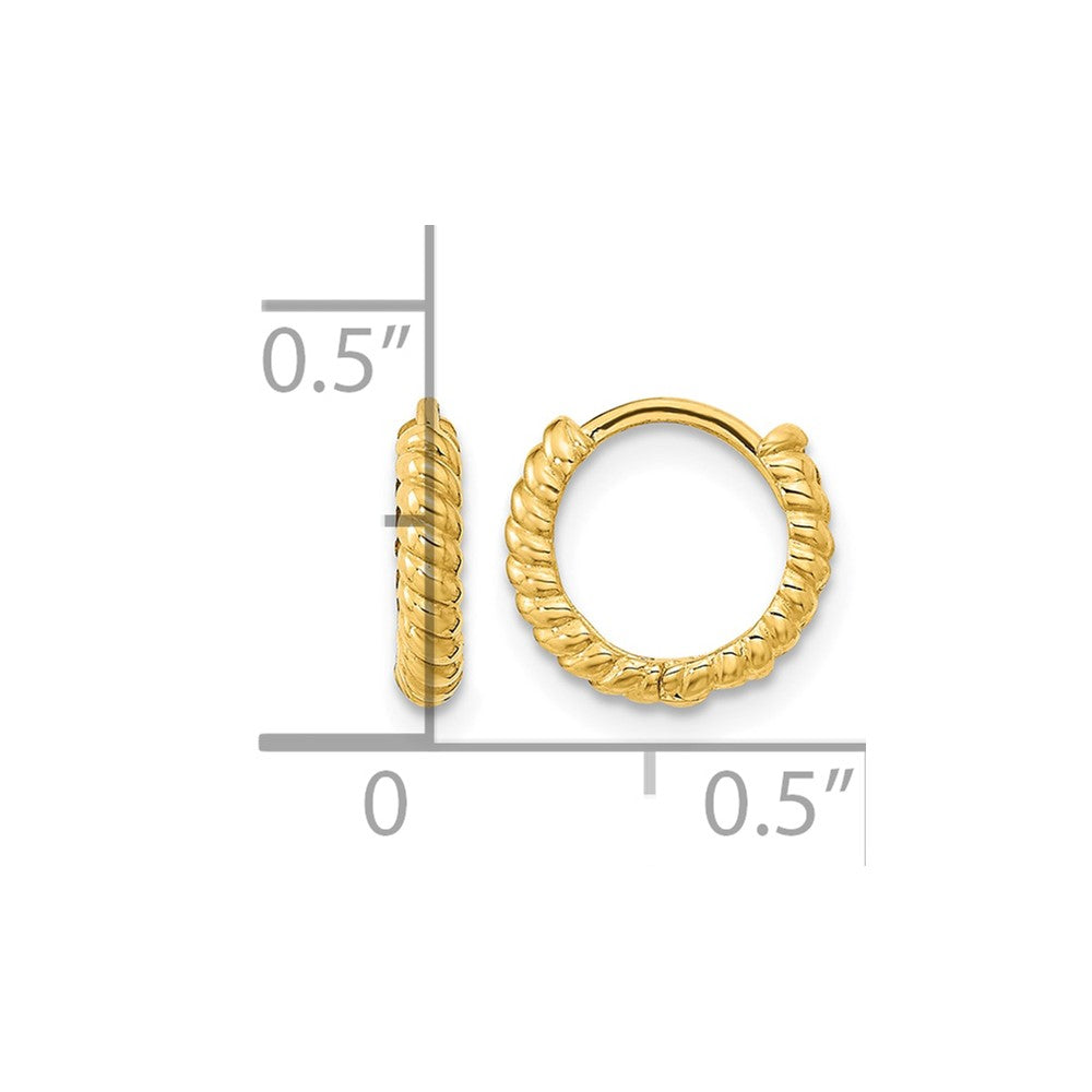 14K Madi K Polished Textured Hoop Earrings