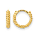 14K Madi K Polished Textured Hoop Earrings