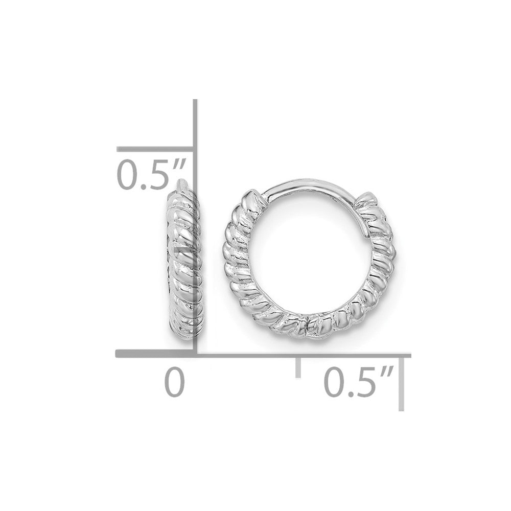 14K White Gold Madi K Polished Hoop Earrings