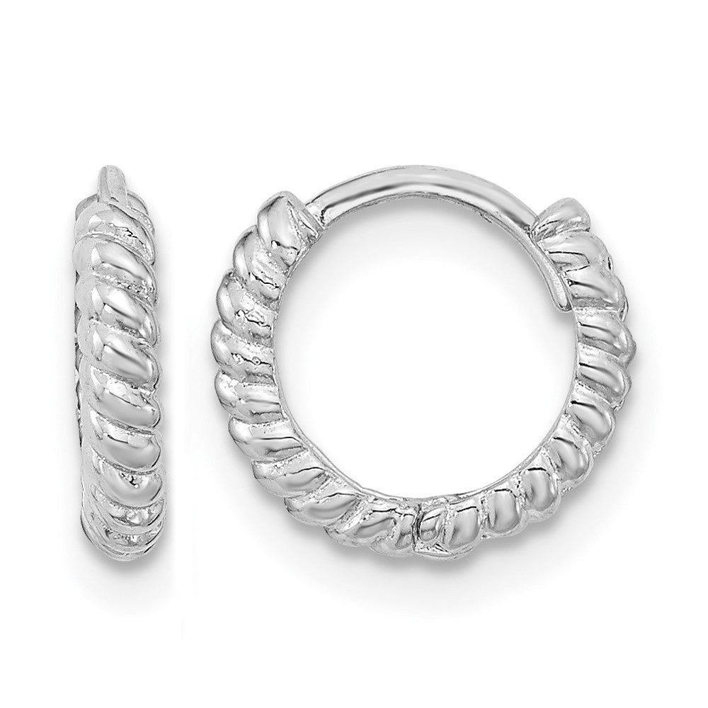 14K White Gold Madi K Polished Hoop Earrings