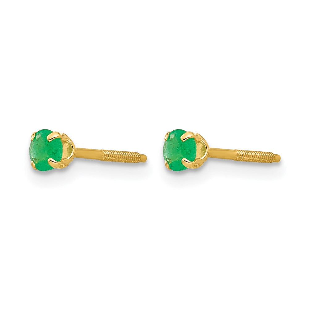 14k Madi K 3mm Emerald Earrings