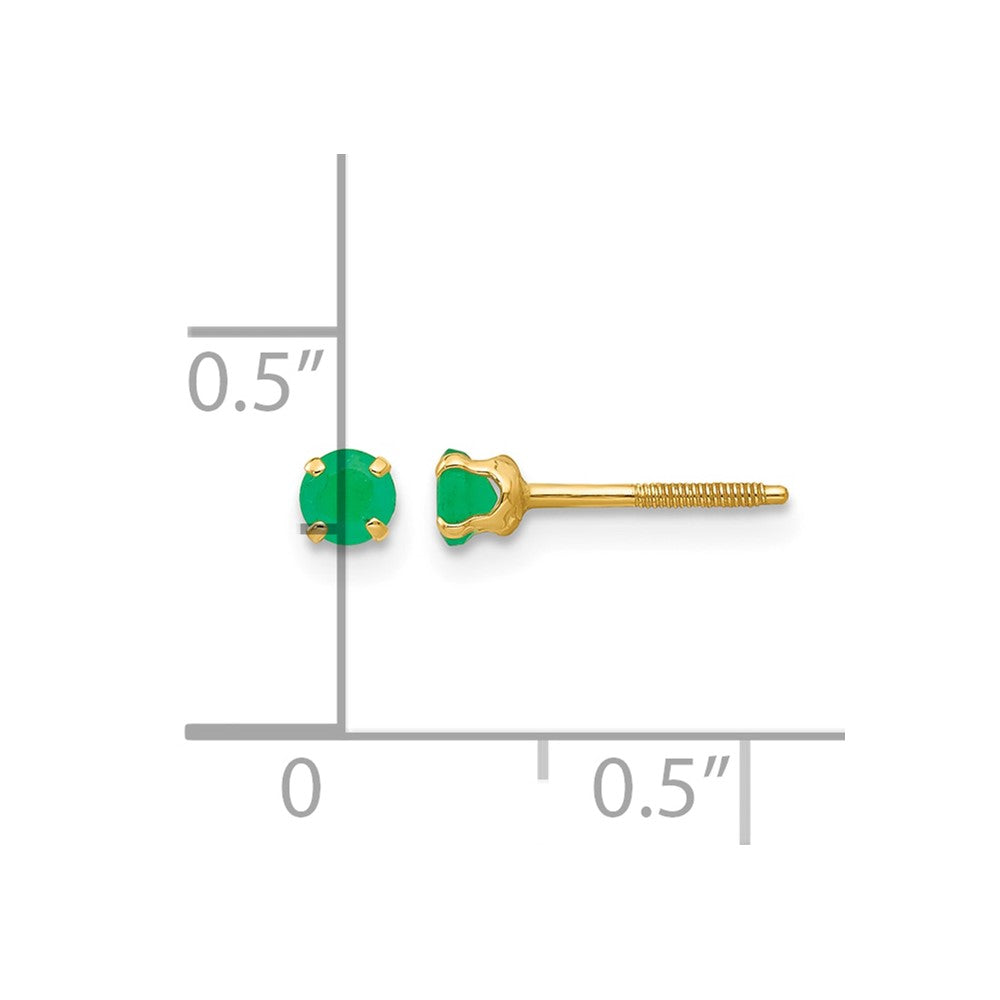 14k Madi K 3mm Emerald Earrings