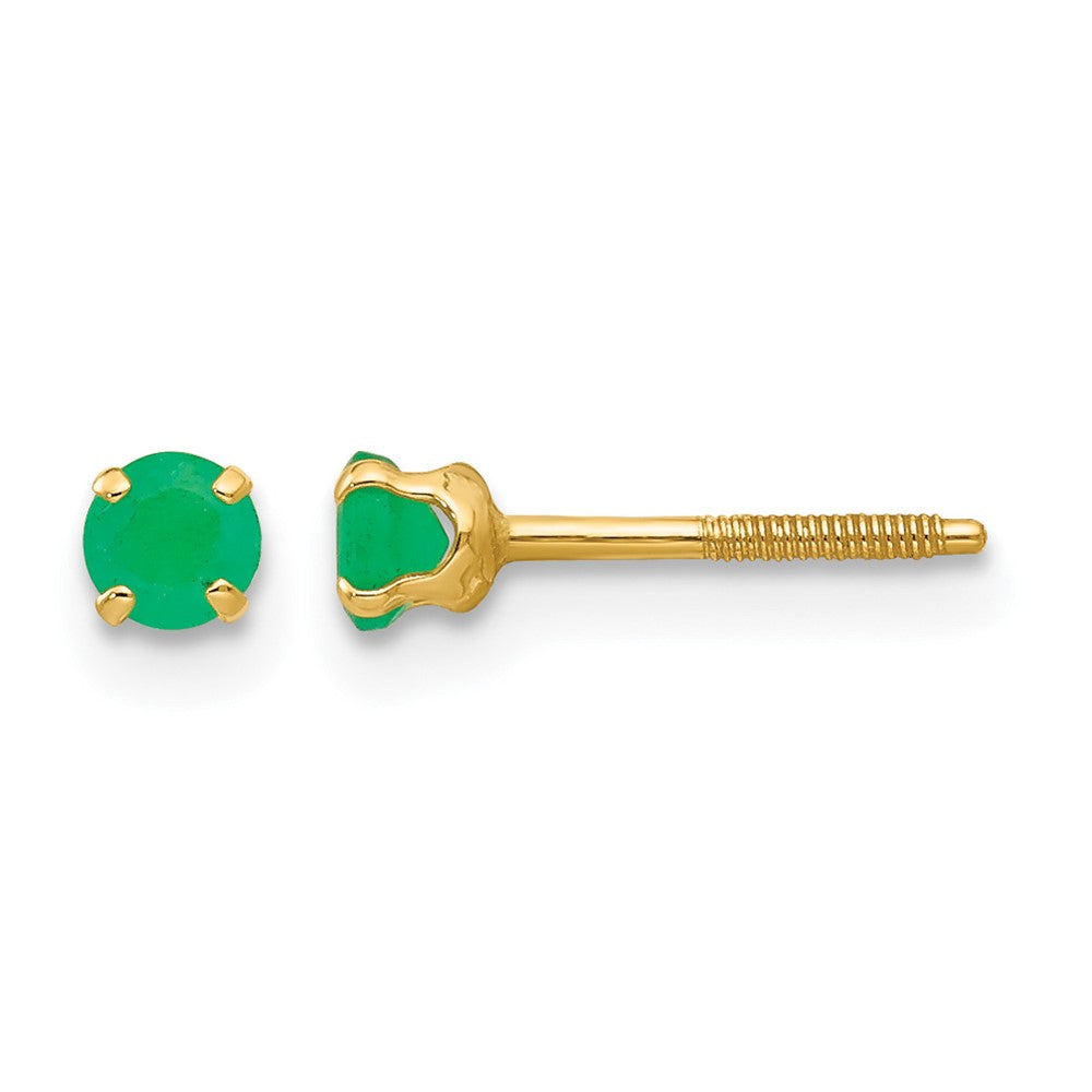 14k Madi K 3mm Emerald Earrings