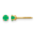 14k Madi K 3mm Emerald Earrings