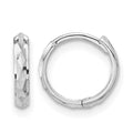 14K White Gold Madi K Hinged Diamond Cut Hoop Earrings