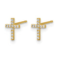 14k Madi K Polished CZ Cross Post Earrings
