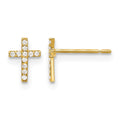 14k Madi K Polished CZ Cross Post Earrings