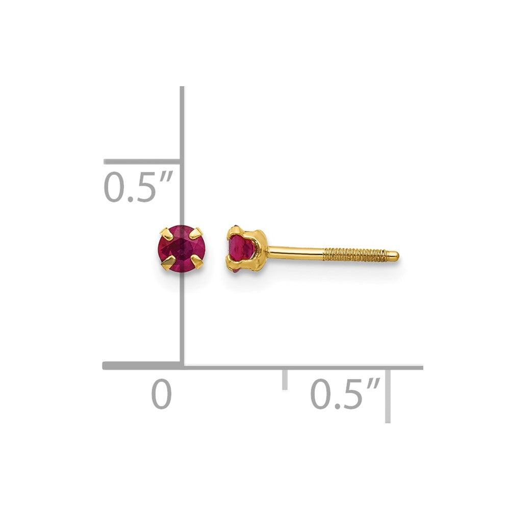 14k Madi K 3mm Ruby Earrings