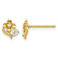 14k Madi K Polished CZ Flower Post Earrings