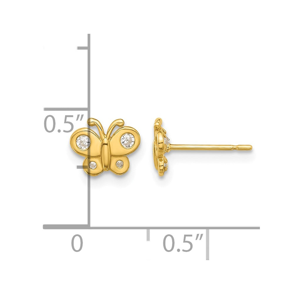 14k Madi K Polished CZ Butterfly Post Earrings